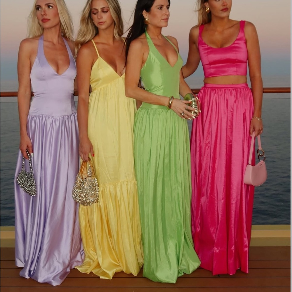 Show Me Your MuMu Lime Green Halter Maxi Dress - Picture 4 of 14